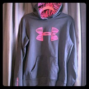 Under Armour black and pink hoodie